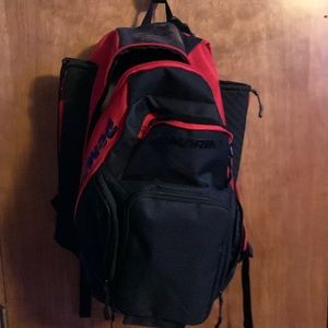 Red and Black DeMarini Baseball bag